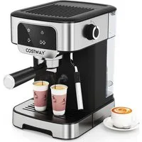 COSTWAY Espressomaschine, 20 Bar, mit Milchaufschäumer & 1,8L Tank, Touch