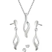 Limana Schmuckset 925 Silber Ohrstecker Halskette mit Anhänger Kette hängende Ohrringe (inkl. Schmuckbox), Geschenkset Idee Geschenk Set für Sie Frauen Damen Freundin Mutter