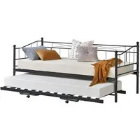 en.casa Metallbett, Skutskär Metallbett 90x200cm Schwarz