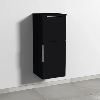 Sanipa 3way Mittelschrank mit 1 Tür und 1 Auszug, Schwarz-Matt, UF12708 UF12708