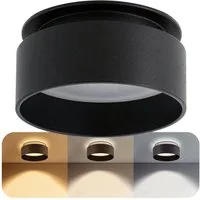 SSC-LUXon LED Aufbaustrahler Design LED Einbauleuchte Sudara schwarz rund indirektes Licht, Neutralweiß, Warmweiß, Tageslichtweiß