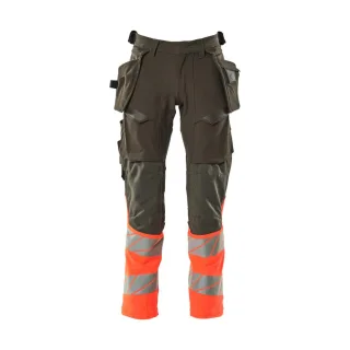 MASCOT Herren Hose mit Hängetaschen ACCELERATE SAFE Dunkelanthrazit / Hi-vis Rot 46 - 19131-711-18222-82C46