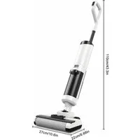 INSE Bodenstaubsauger D1 Nass Trockensauger, 150 W, beutellos, 150W 20KPa Akku Staubsauger mit Wischfunktion, 180°Lay-Flat, 40min