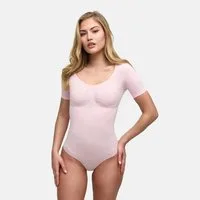 cfab Shaping-Body T-Shirt Bodysuit Sculpting Shapewear mit String-Baby Pink-4XL (1-tlg)