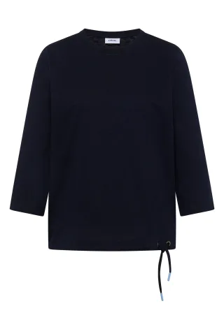 CECIL - 3/4-Arm Shirt mit Rundhals in Unifarbe urban dark blue - Gr. - M