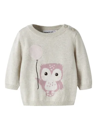 NAME IT - NBFNINETTE LS KNIT Peyote Melange - Gr. - 62
