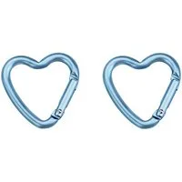 Munkees Karabiner Mini Herz-Clip 2er-Set, blau, (Set, 2 St), kompakt, leicht, Herzform