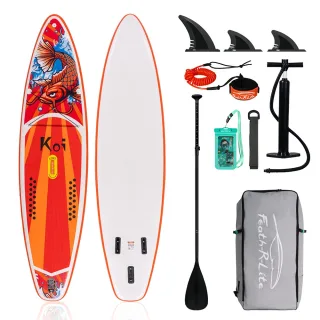 [EU Direct] FunWater 350cm Inflatable Stand Up Paddle Board Surfboard Complete Paddleboard Accessories Adjustable Paddle