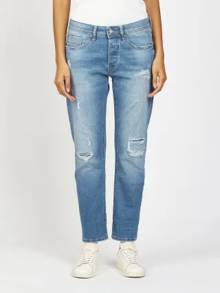 GANG Damen 94NICA CROPPED - boyfriend fit Jeans massive destroy