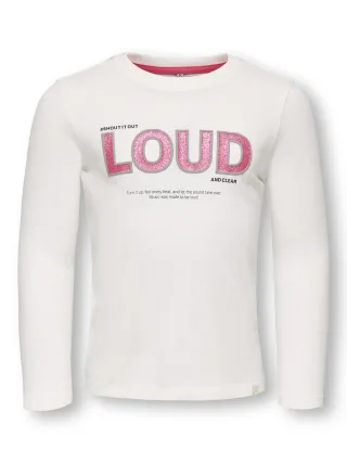 KIDS ONLY - KMGZENIA LIFE L/S REG O-NECK PRINT JRS Cloud Dancer - Gr. - 98