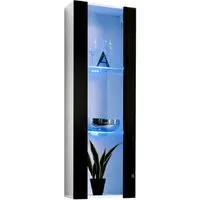 ASM-Moebel Hängevitrine Hängevitrine Glasvitrine FLY II Hochglanz Led Push-Click 12 Varianten Hochglanzfronten Led Beleuchtung und Push-Click System