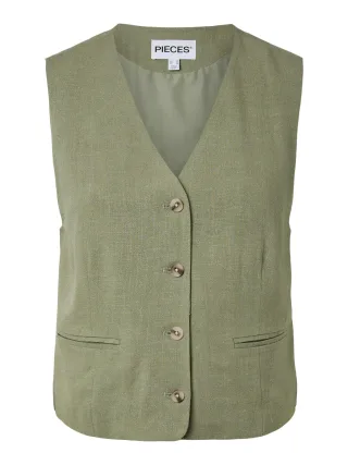 PIECES - PCVINSTY SHORT VEST Deep Lichen Green - Gr. - M