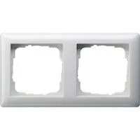 Abdeckrahmen Standard 55, 2-fach, bruchsicher, glänzend, Kunststoff, Thermoplast weiß (glänzend), Retail