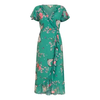 Yumi - Wickelkleid für Damen, V-Ausschnitt (Grün)