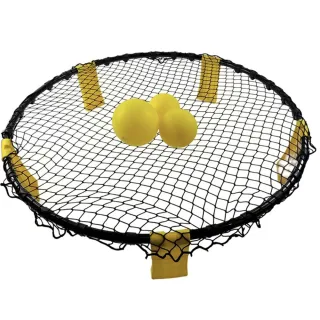 Bominfit 90cm Diameter Beach Volleyball Net Spike Set with 3 Balls Outdoor Yard Backyard Team Game Sports Fitness Equipm