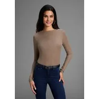 Bruno Banani Longsleeve mit Druckknopf-Detail auf der Schulter