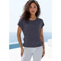 Vivance Kurzarmshirt aus sommerlicher Strickqualität mit Gummizug im Bund