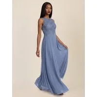 Apart Abendkleid mit floraler Spitze und fließendem Rock