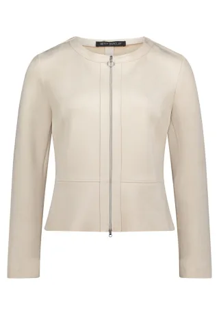 Betty Barclay - Kurzblazer in Velours-Optik beige - Gr. - 48