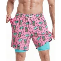 MaaMgic Shorts Herren Elastan kurze Hose 2-in-1 Badehose schnelltrocknend Sporthose (1-tlg)
