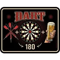RAHMENLOS® Metallschild für Dart-Spieler: Dartboard 180