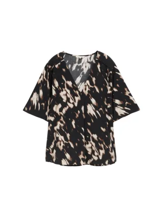 Tom Tailor - Bluse mit V-Ausschnitt braun - Gr. - 36