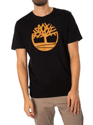 Timberland Baum-Logo-T-Shirt, Schwarz