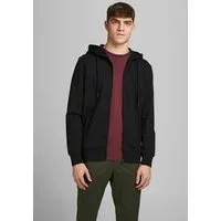 Jack & Jones Kapuzensweatjacke JJEBASIC Hoodie mit Rippbündchen und angenehmem Tragegefühl unifarben, modisch, regular fit, Baumwollmischung, Rundhals