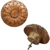 Marrakesch Orient & Mediterran Interior Kommode Boho Möbelgriff Admir handgefertigt aus Holz Knopf massiv 9 cm modern (1 St), Handarbeit