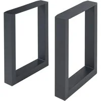 en.casa Tischgestell (2er Set), »Makers« 43x30 cm Stahl für Beistelltisch Couchtisch Schwarz