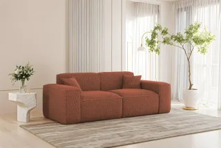 Sofa Designersofa CELES PREMIUM 2-Sitzer in Stoff Sven Rostbraun