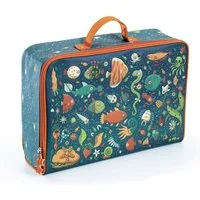 DJECO Kinderkoffer Bedruckter Koffer für Kinder 39 x 27,5 x 12 cm