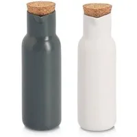 Zeller Present Menage-Set Essig-/Ölflasche, 2-tlg., (Set, 2-tlg), präziser Ausguss, Korkverschluss, 300 ml