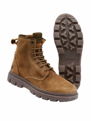 Satorisan S.L Herren Premium-Zip-Boot Unalome Braun Rindleder