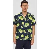 s.Oliver Kurzarmhemd Hemd Kurzarmhemd aus Viskosemix mit All-over-Print