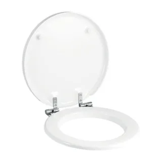 Geberit Preciosa WC-Sitz 571180000 weiß, Befestigung von oben, Scharniere Edelstahl, mit Deckel
