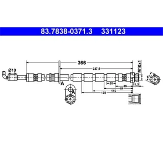ATE Bremsschlauch vorne links Ford Fiesta 6