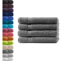 Hometex Premium Textiles Handtuch in Premium Qualität 500 g/m², Feinster Frottier-Stoff 100% Baumwolle, 4x Handtuch, weich, saugfähig, extra schwer & flauschig