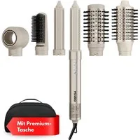 MCURO Haartrockner 6-in-1 Airstyler Warmluftbürste Set,Luftstyler & Haartrockner, 1200,00 W, Steuerung von Kalt- und Warmluft, Stylingbürsten mit Auto-Wrap-Lockenaufsatz,Keine Hitzeschäden