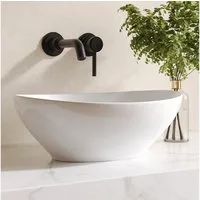 DeerValley Aufsatzwaschbecken DeerValley Oval Keramik Aufsatzwaschbecken Badezimmer Gäste-WC 40x33cm (Packung, ohne Armatur und Ablaufgarnitur), Ovale Keramik-Waschschale ohne Hahnloch und Überlauf