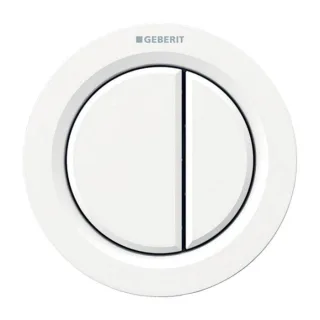 Geberit WC-Steuerung Typ 01 116050111 pneumatisch, 2-Mengen-Spülung, für Badmöbel, Kunststoff, weiß-alpin
