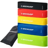 Dunlop Gymnastikband Fitnessbänder Trainingsbänder Widerstandsbänder, in 5 Stufen als LongLife+ Latex Bänder Set Premium