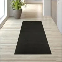 TeppichHome24 Teppich Schwarzer Teppich weich und gemütlich pflegeleicht, rechteckig