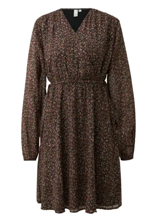 qs - Kleid schwarz/mehrfarbig - Gr. - 38