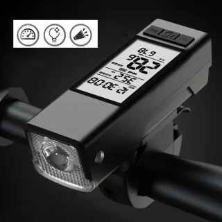 3 in 1 450Lm Brightness Wireless Bike Headlight 2000mAh Battery Type-C 3 Light Modes Smart Speedometer with 120db Horn f