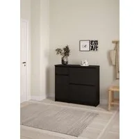 Home affaire Schuhschrank Naia Schuhregal mit2 Klappen, 1 Fach & 1 Schublade, modernes Design (B: 108,90 cm, T: 31,5 cm, H: 92,90 cm) mit 2 Klappen und 1 Tür und 1 Schublade, Praktisch, Breite 109 cm