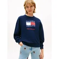 Tommy Jeans Sweatshirt TJW BXY WAVY FLAG CREW EXT Boxy Fit mit Rundhals