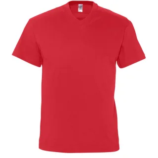 SOLS Herren Victory V-Ausschnitt Kurzarm T-Shirt (Rot)
