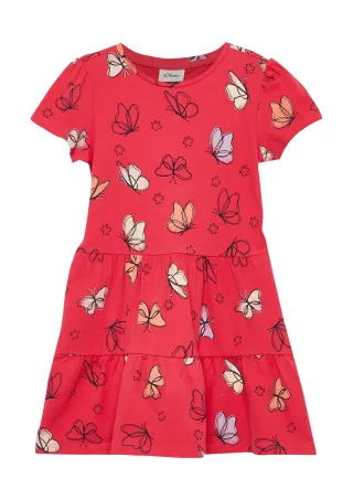 s.Oliver - Kleid rot/mehrfarbig - Gr. - 128
