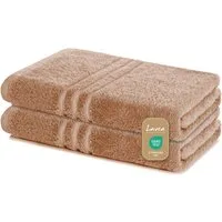 Lavea Duschtuch Elena Frottee Duschtücher Set 70x140 cm Handtücher, 100% Baumwolle (2er Set), Dusch-Handtuch, 500 g/m² Frottier, weich & saugstark, pflegeleicht